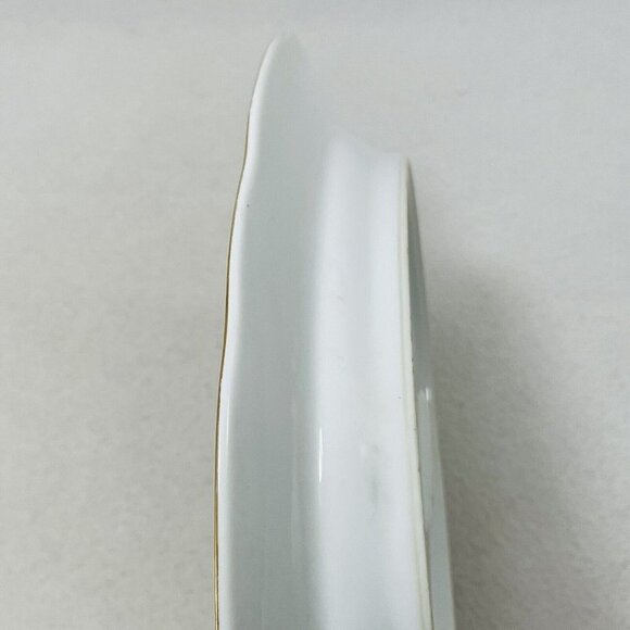 Sango Japan Serving Platter Oval Tray 14” Plate Centerpiece Gold Scallop Flower - Picture 10 of 10